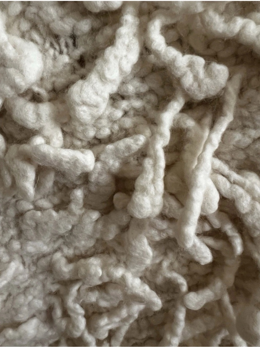 Ann Demeulemeester Cream Shaggy Fringe Drawstring Detail - Picture 4 of 10